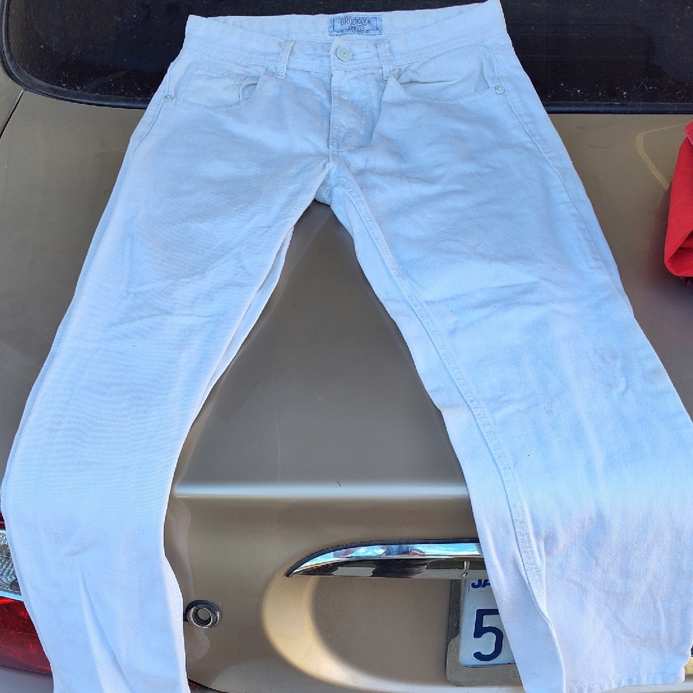 Men's Slim Fit White Jeans By  Brooklyn Xpress